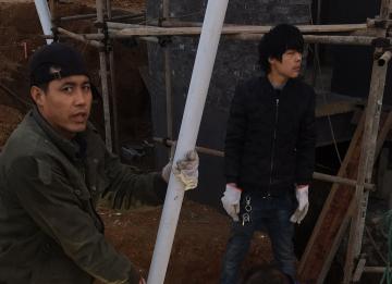 膜結(jié)構(gòu)度假山莊帳篷--開工第一天